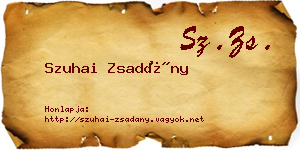 Szuhai Zsadány névjegykártya